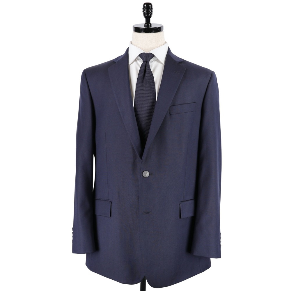 Brooks Brothers Blazer Size 43L - 44L Blue Birdseye Regent Fit Wool Metal Button